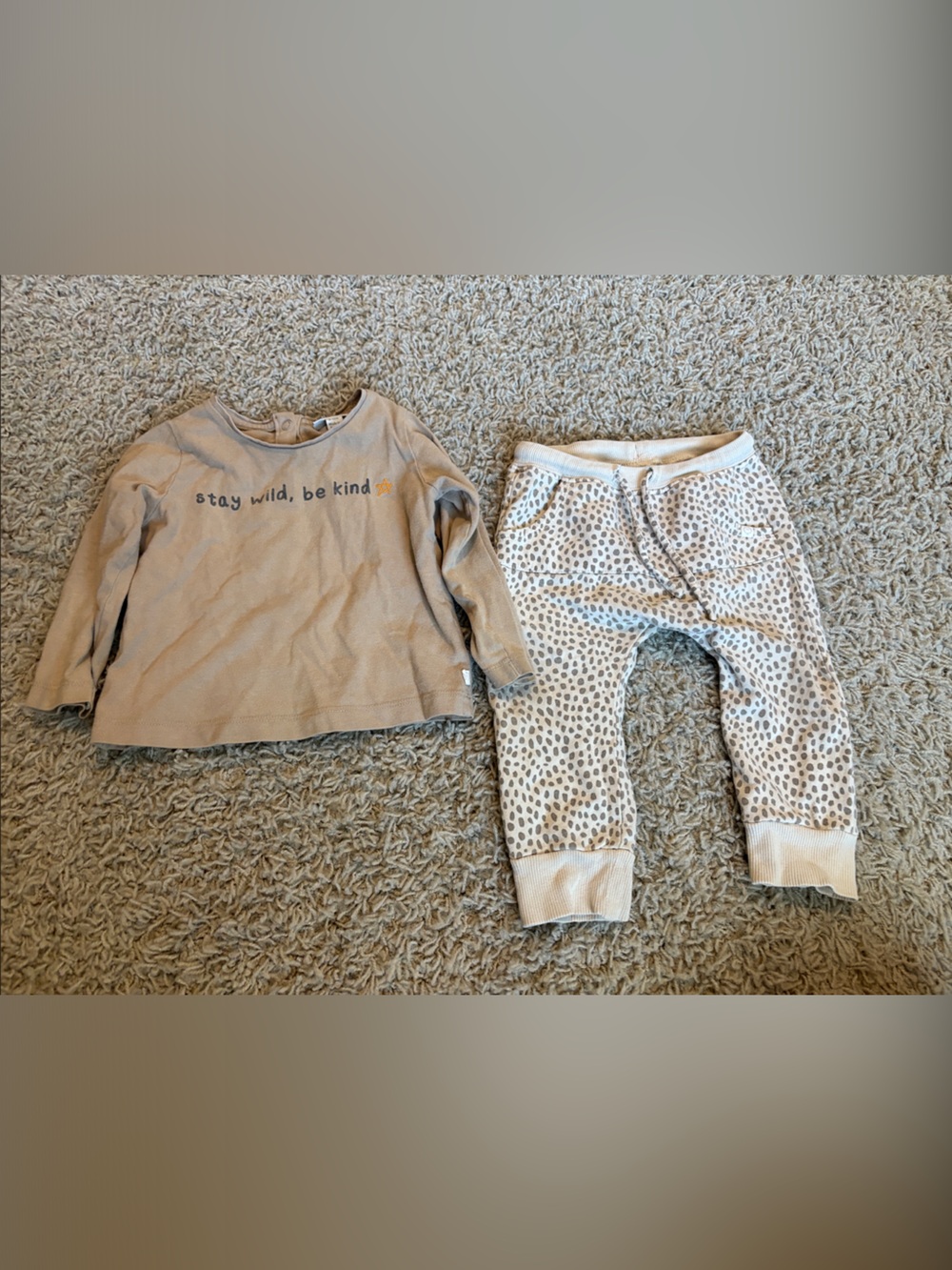Kids Neutral Beige Dot set - Cozy Everyday Wear